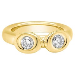 Vintage Chaumet Paris Diamond 18k Yellow Gold Ring 1990s