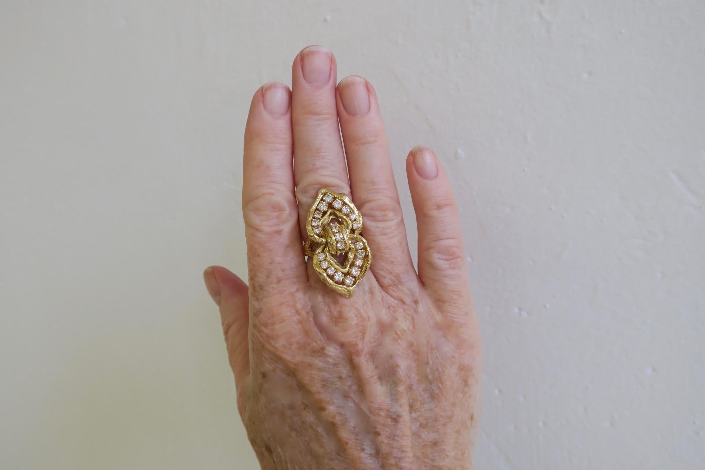Vintage Chaumet Paris Diamond and Gold, 1970s Ring 1