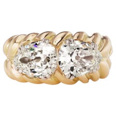 Anello vintage Chaumet Paris con diamante taglio pera Toi et Moi