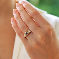 18 Karat Gelbgold Ring mit Saphir und Diamant von Chaumet Paris