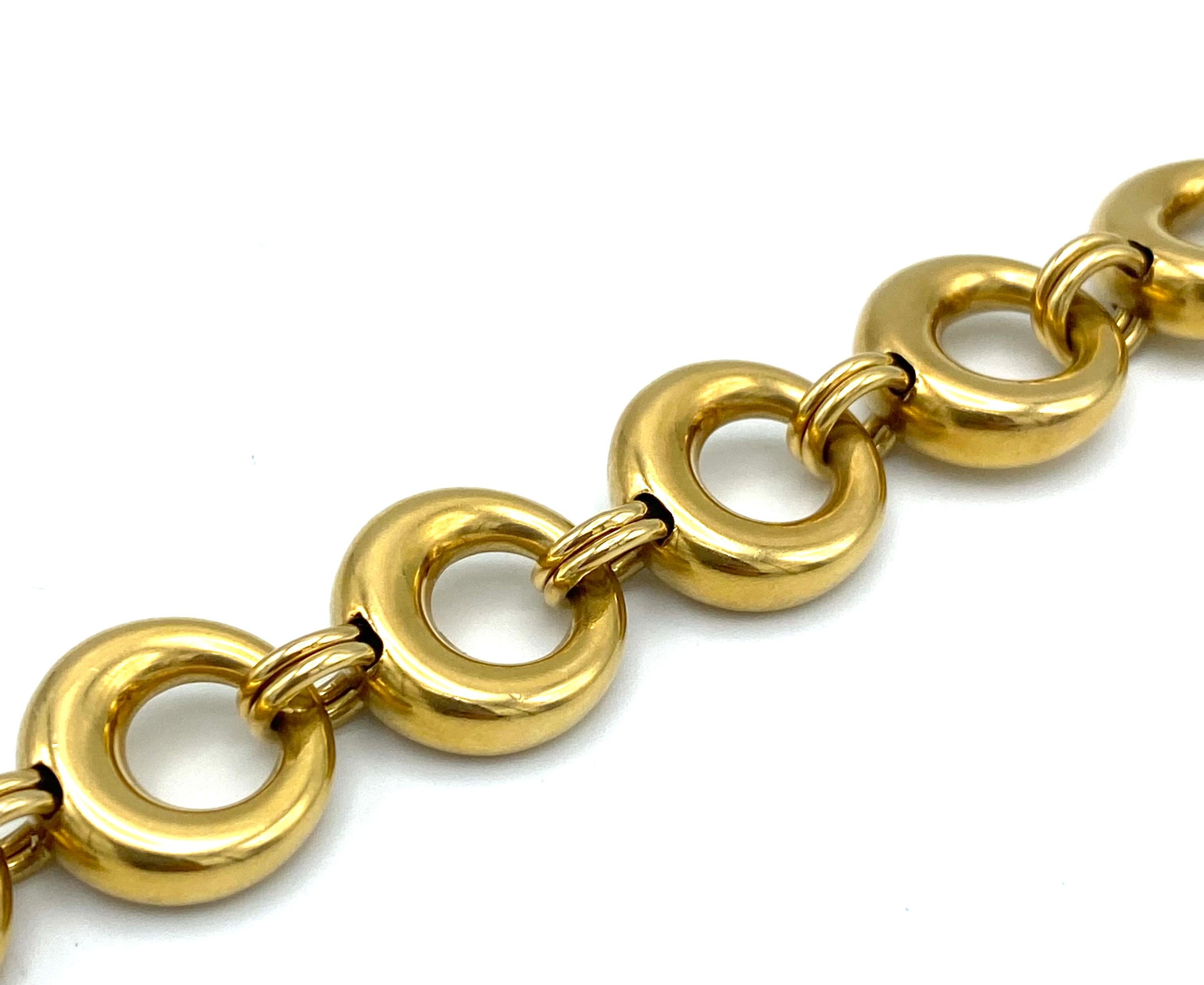 Women's Vintage Chaumet Paris Yellow Gold Link Bracelet and Necklace Set For Sale