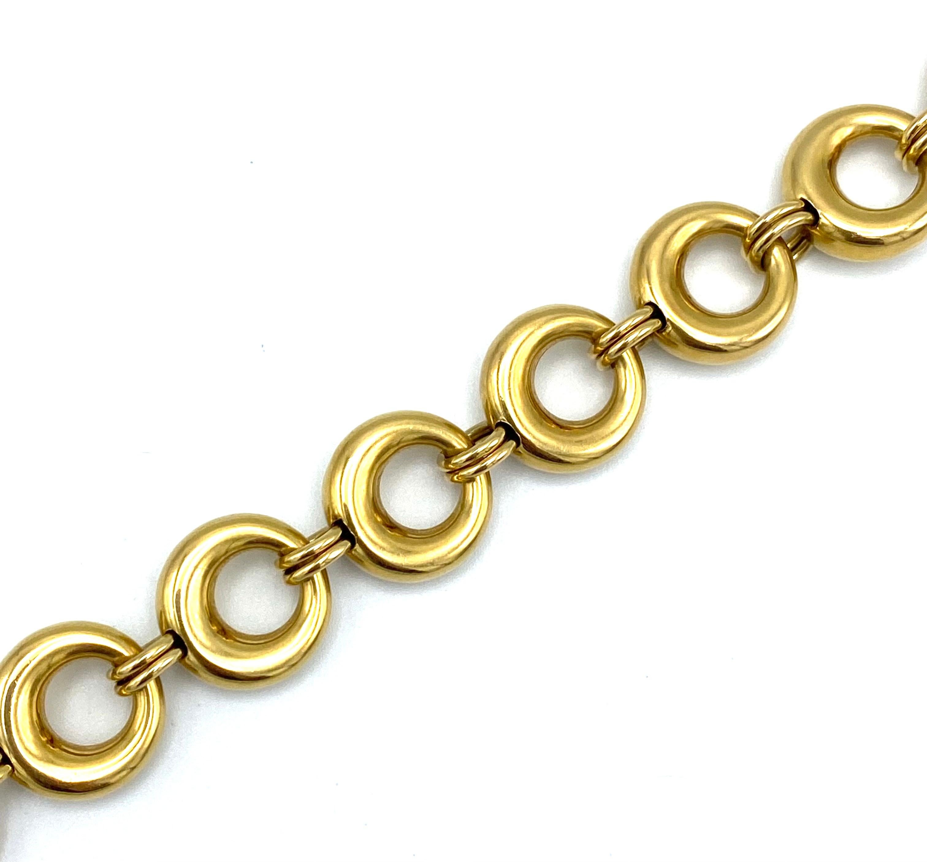 Vintage Chaumet Paris Yellow Gold Link Bracelet and Necklace Set For Sale 1