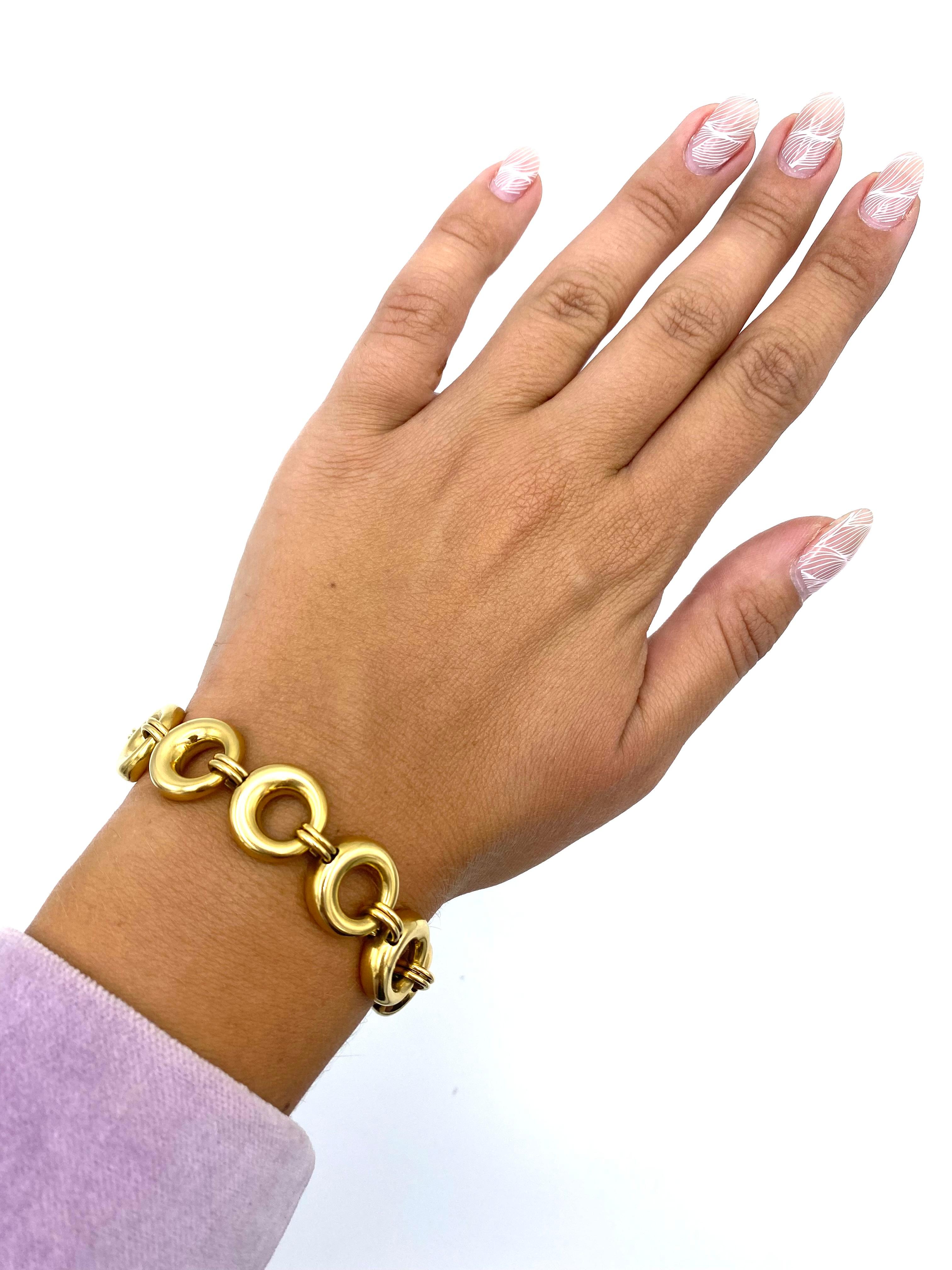 Vintage Chaumet Paris Yellow Gold Link Bracelet and Necklace Set For Sale 2