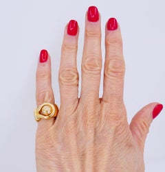 Anello Chaumet d'epoca in oro 18k con diamante francese Tubogas Estate Jewelry