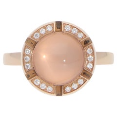 Vintage Chaumet Rose Quartz and Diamond Class One Croisière Ring in Rose Gold