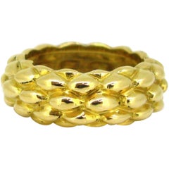 Vintage Chaumet Textured 18 Karat Yellow Gold Ring