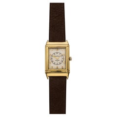 Vintage 1990s Jaeger-LeCoultre Reverso Chaumet Double Signed YG Quartz 23mm