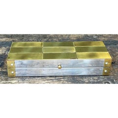 Vintage Checkerboard Brass Box