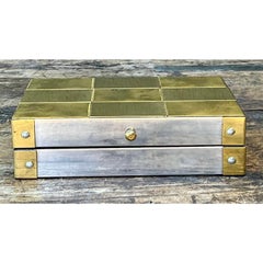 Vintage Checkerboard Messing kleine Box