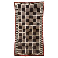 Vintage Checkerboard Persian Gabbeh Rug