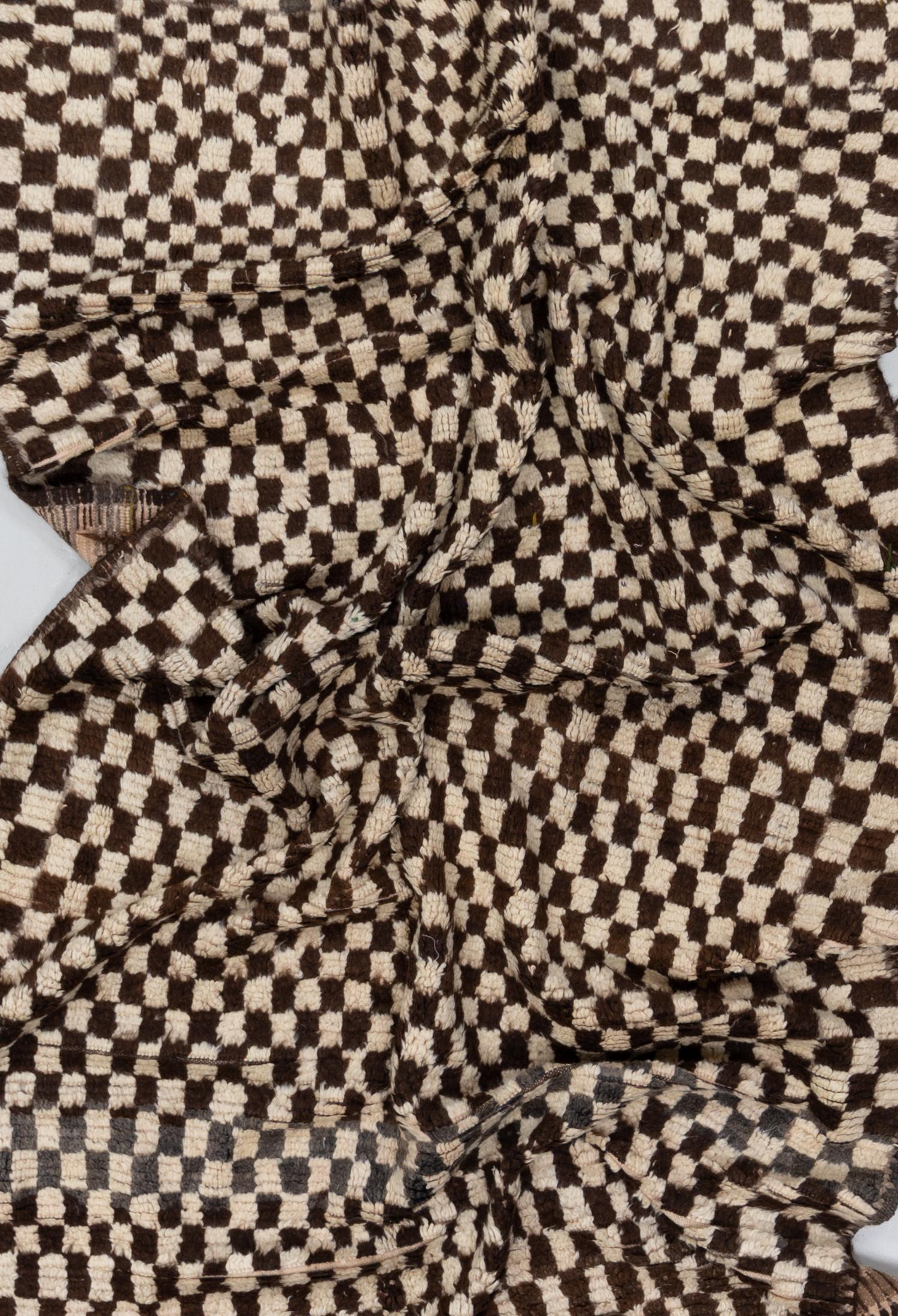 Other Vintage Checkered Moroccan Rug For Sale
