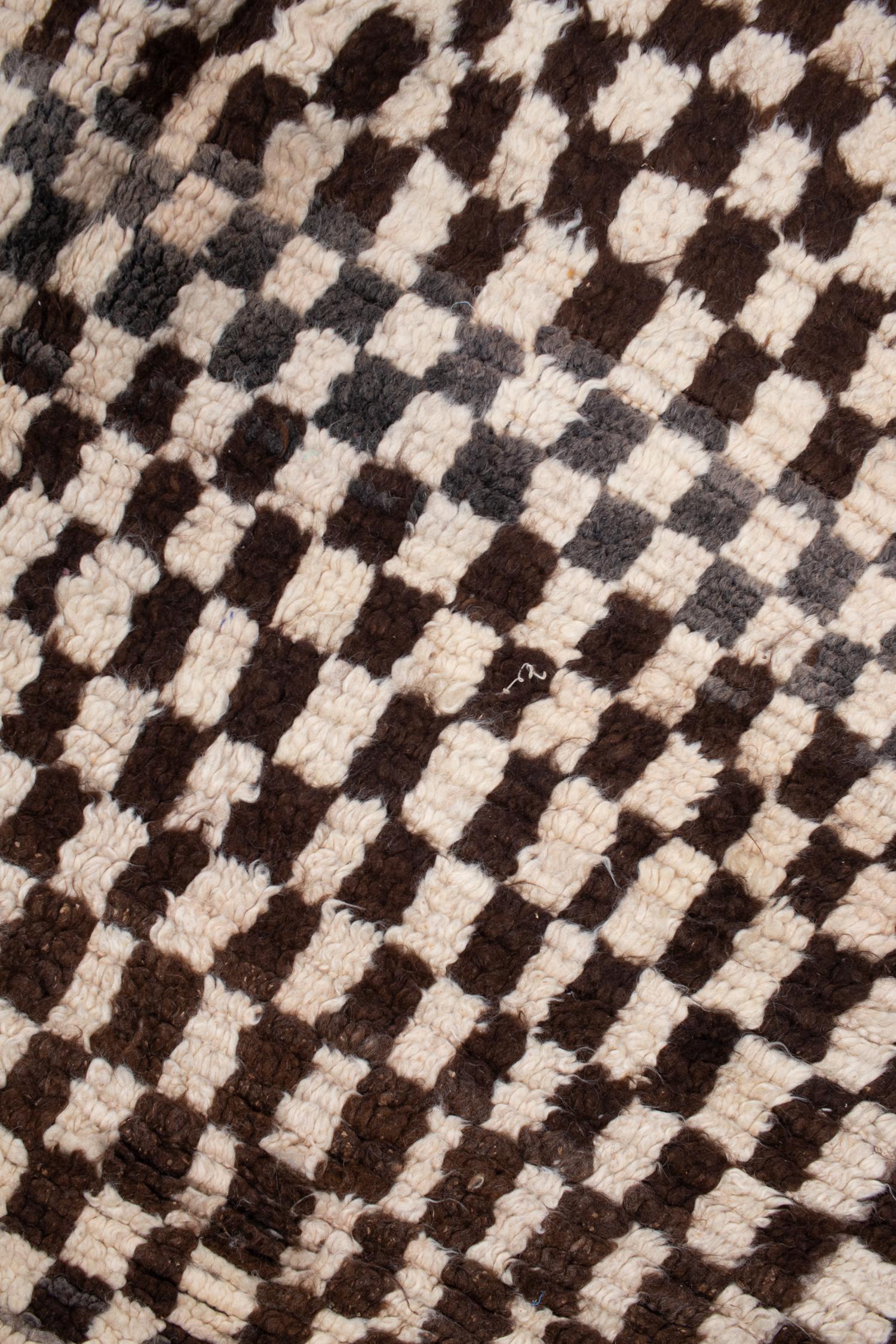 Vintage Checkered Moroccan Rug For Sale 2