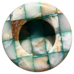 Vintage Checkered Onyx Ashtray in Teal and Caramel, 1960s