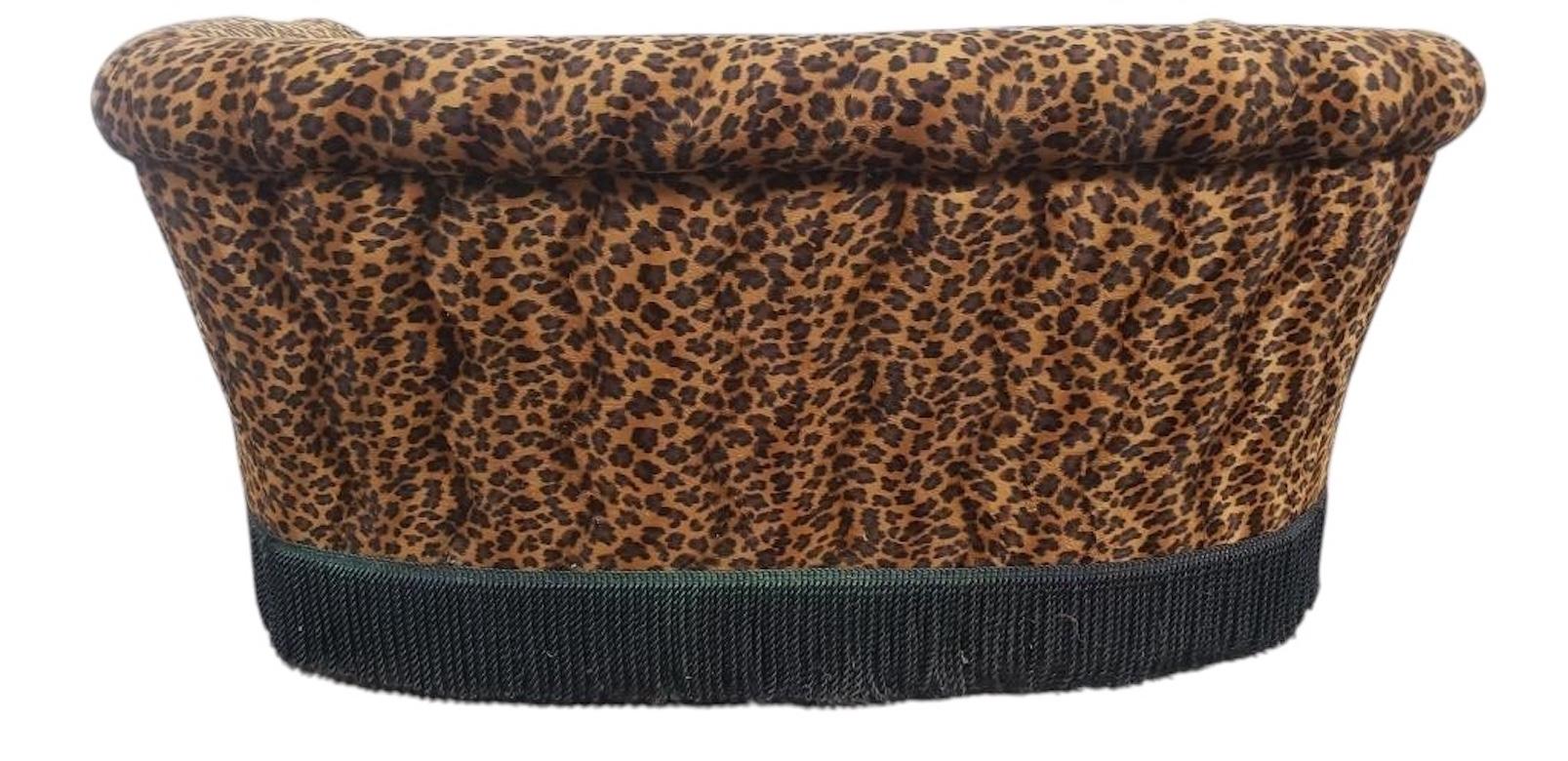 American Vintage Cheetah Print Love Seat