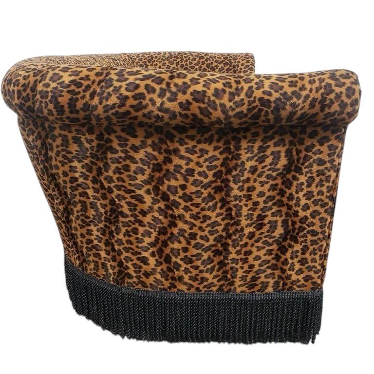 Vintage Cheetah Print Love Seat In Excellent Condition In Pasadena, CA