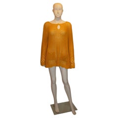 Vintage Chelsea Girl Mustard Colour Crochet Top