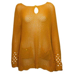 Vintage Chelsea Girl Mustard Colour Crochet Top