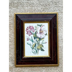 Vintage Chelsea House Botanical Floral Print in Wood Frame