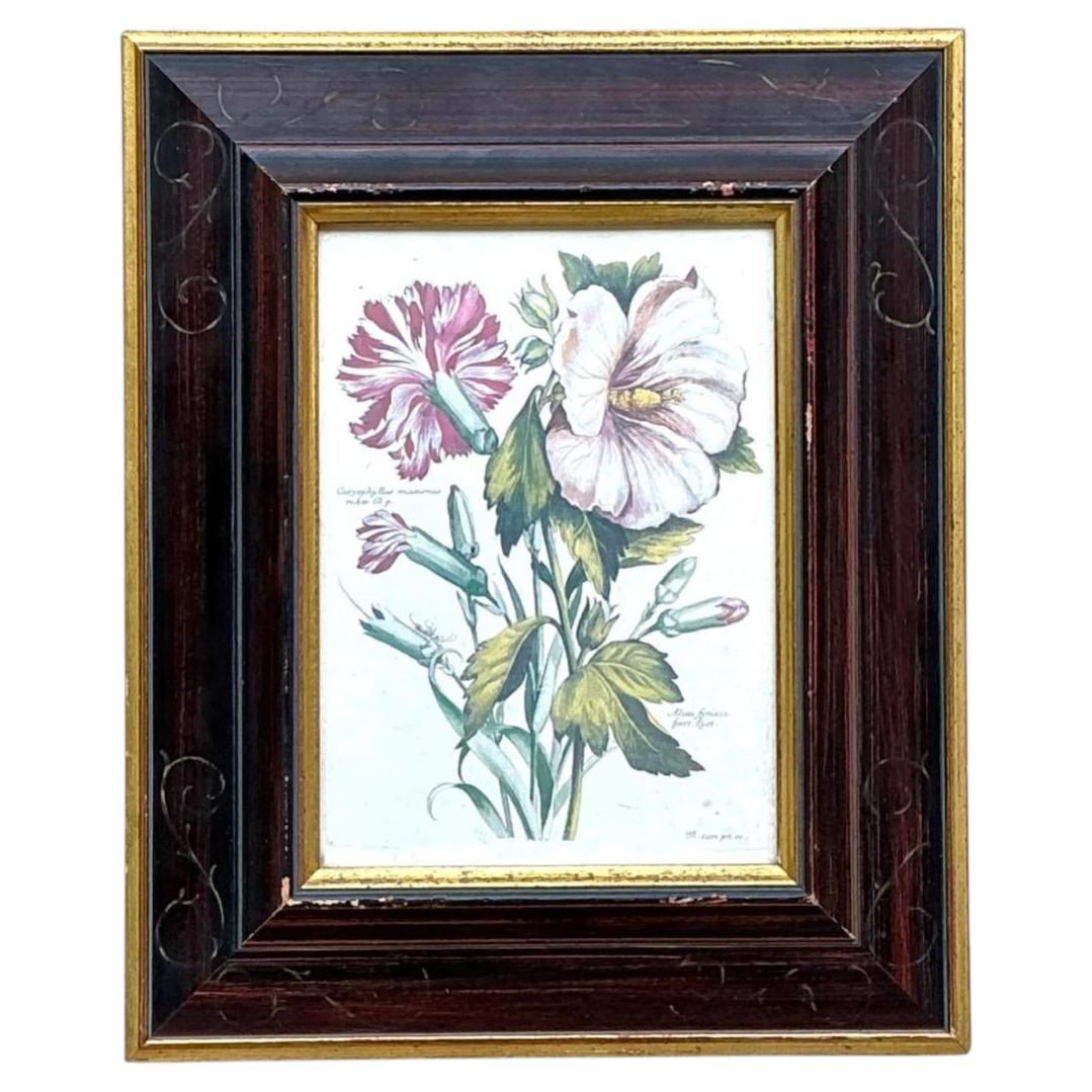 Vintage Chelsea House Botanical Floral Print in Wood Frame