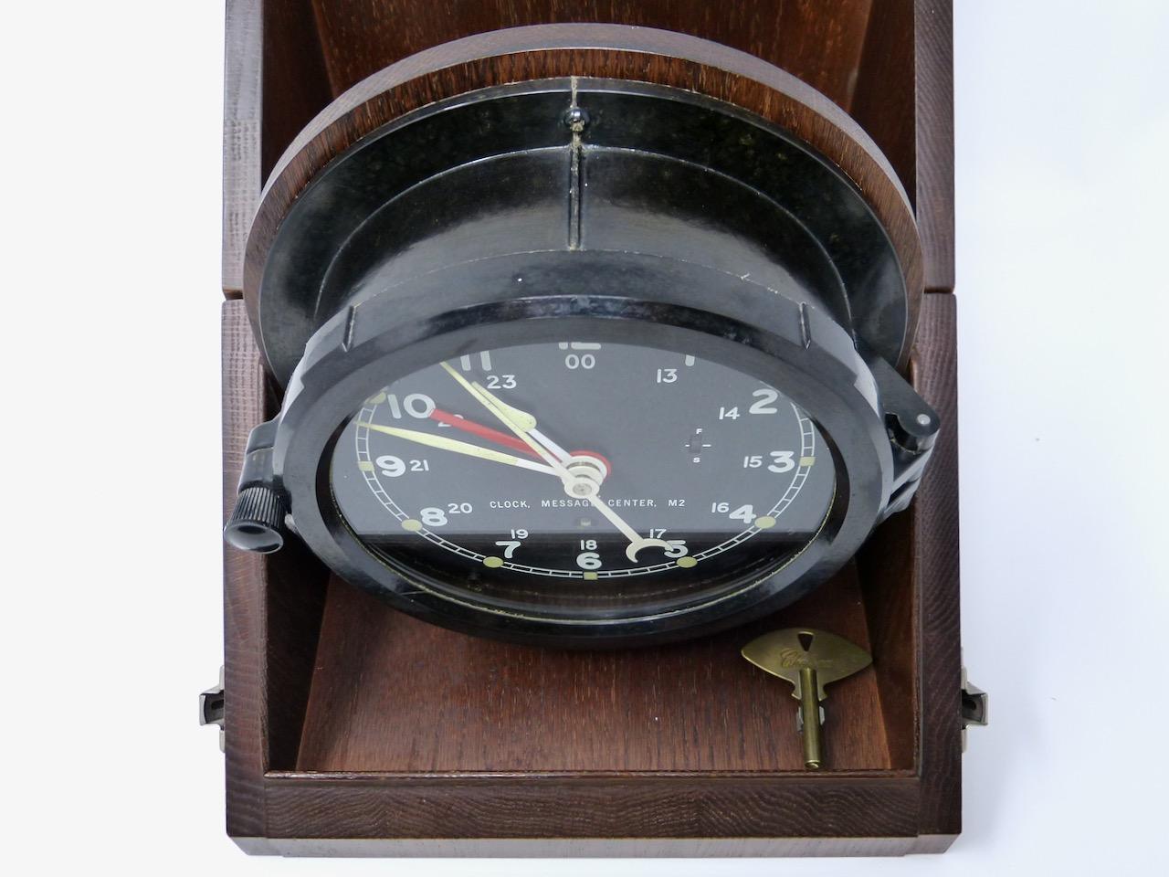 Vintage Chelsea US Army Message Center M2 Marine Clock Great Condition & Working In Good Condition In Torreon, Coahuila