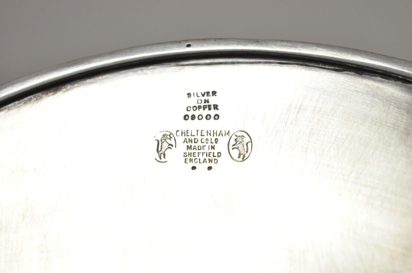 Vintage Cheltenham and Co English Silver Plated Adams Style Draped Platter 4