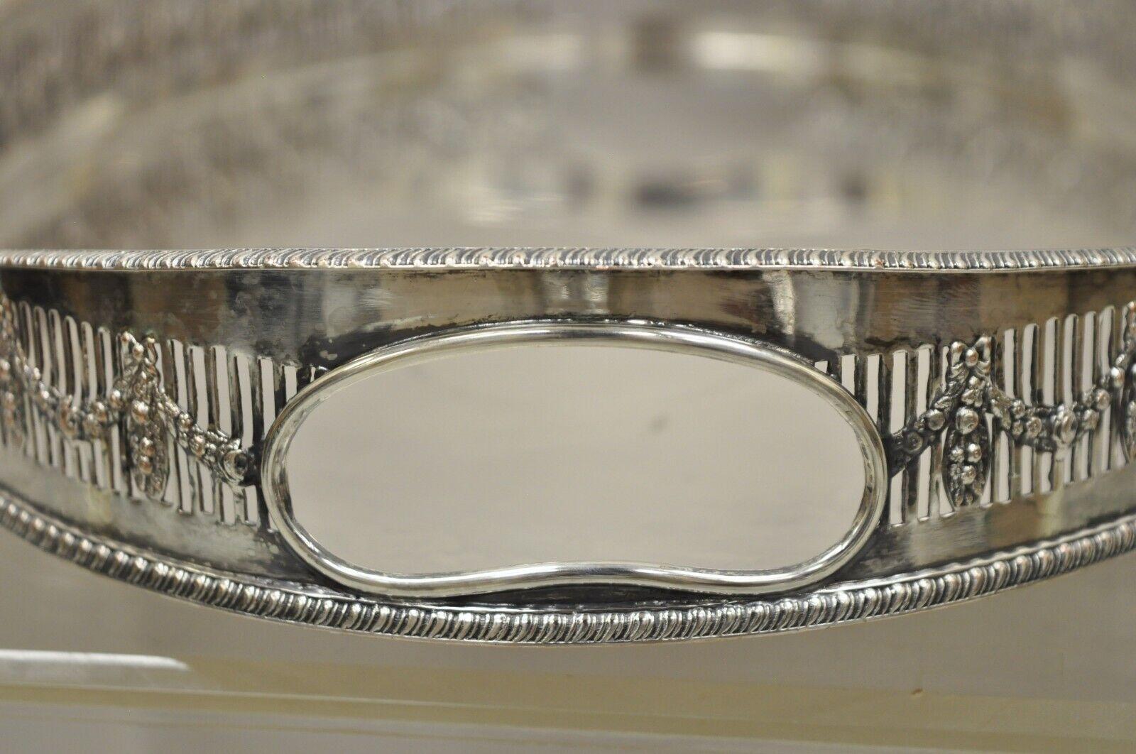 20th Century Vintage Cheltenham and Co English Silver Plated Adams Style Draped Platter For Sale