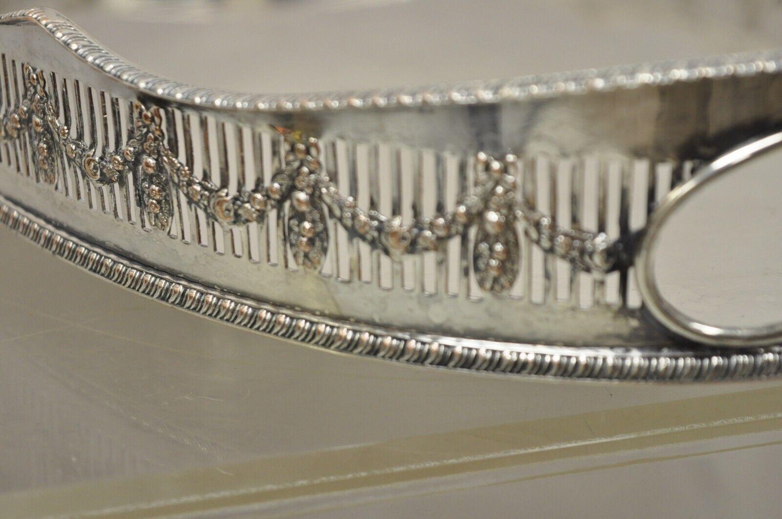Vintage Cheltenham and Co English Silver Plated Adams Style Draped Platter For Sale 4