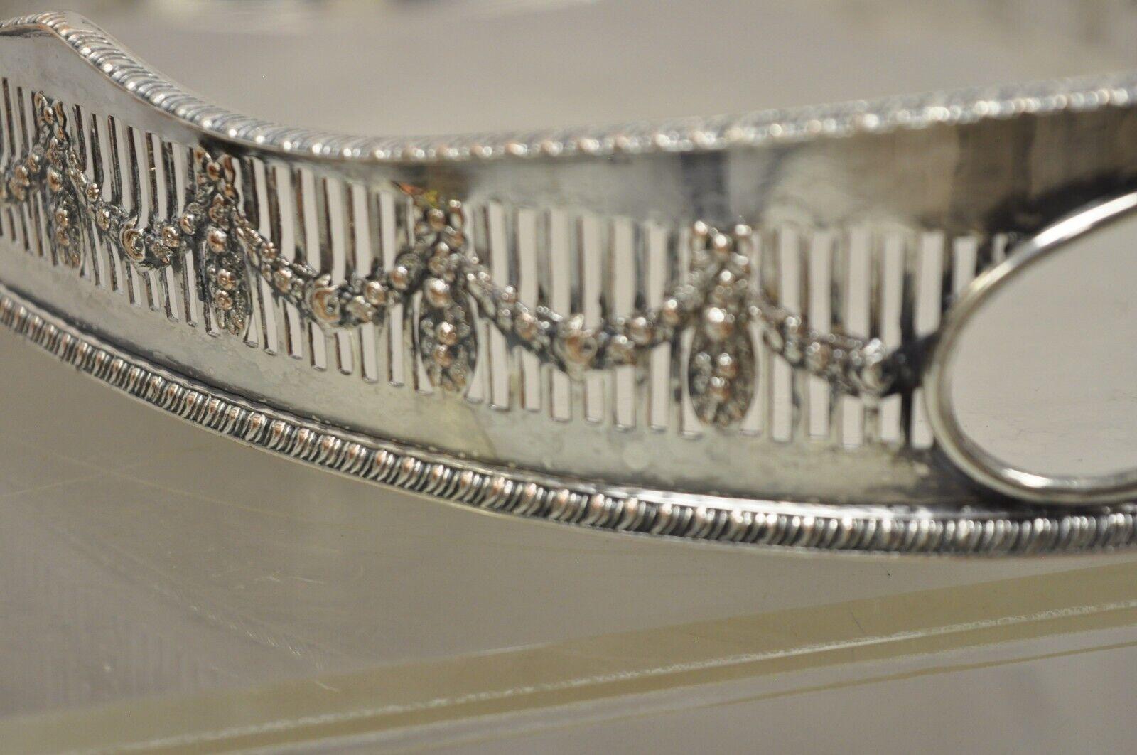 Vintage Cheltenham and Co English Silver Plated Adams Style Draped Platter For Sale 3