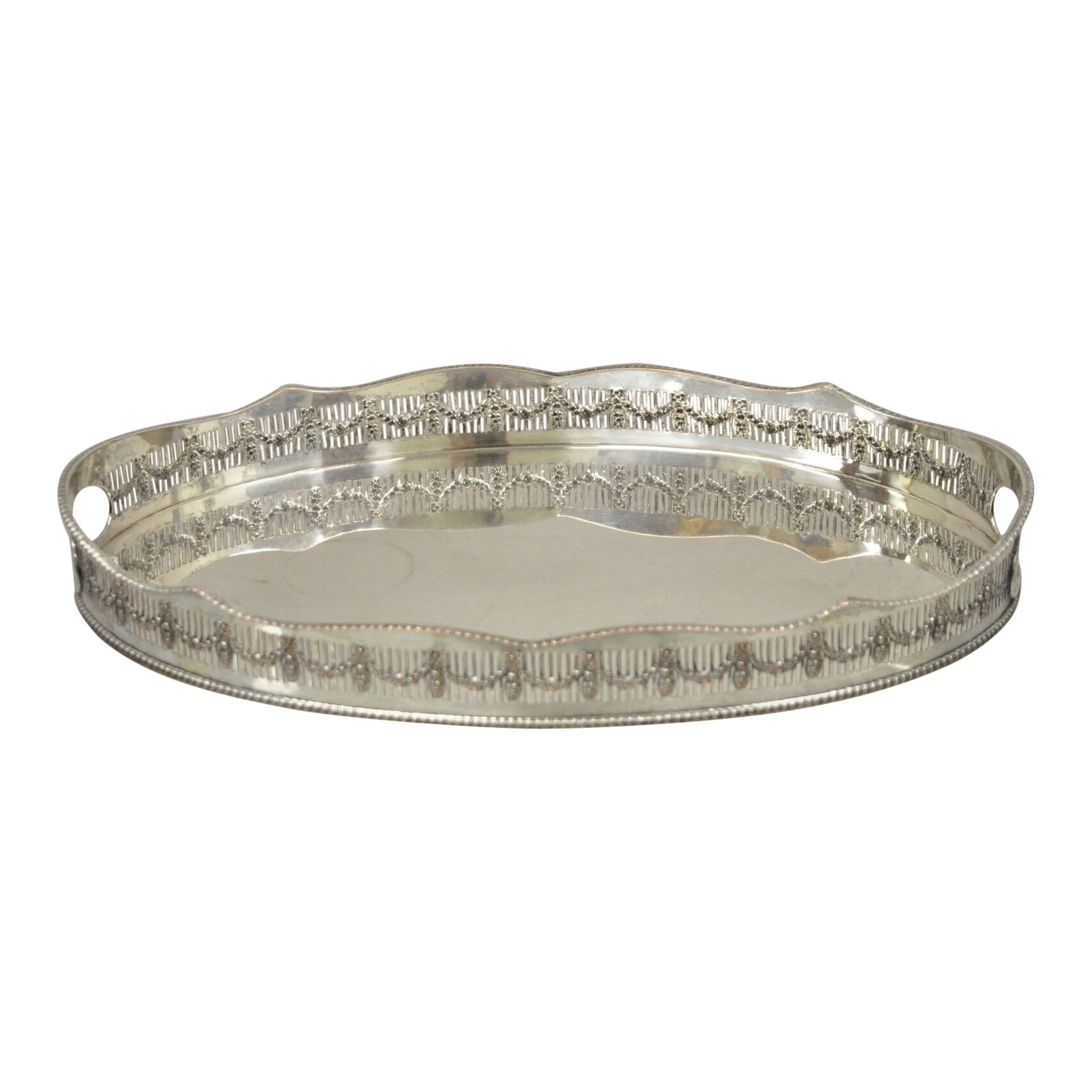 Vintage Cheltenham and Co English Silver Plated Adams Style Draped Platter