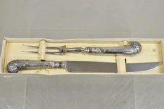 Vintage Cheltenham & Co Stainless Steel Silver Plated Meat Carving Cutlery Set