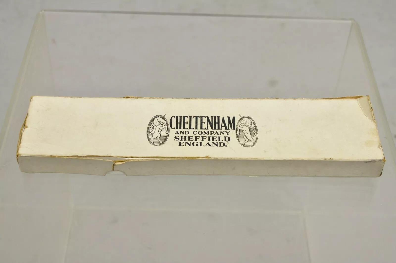 Victorian Vintage Cheltenham & Co Stainless Steel Silver Plated Meat Carving Cutlery Set For Sale