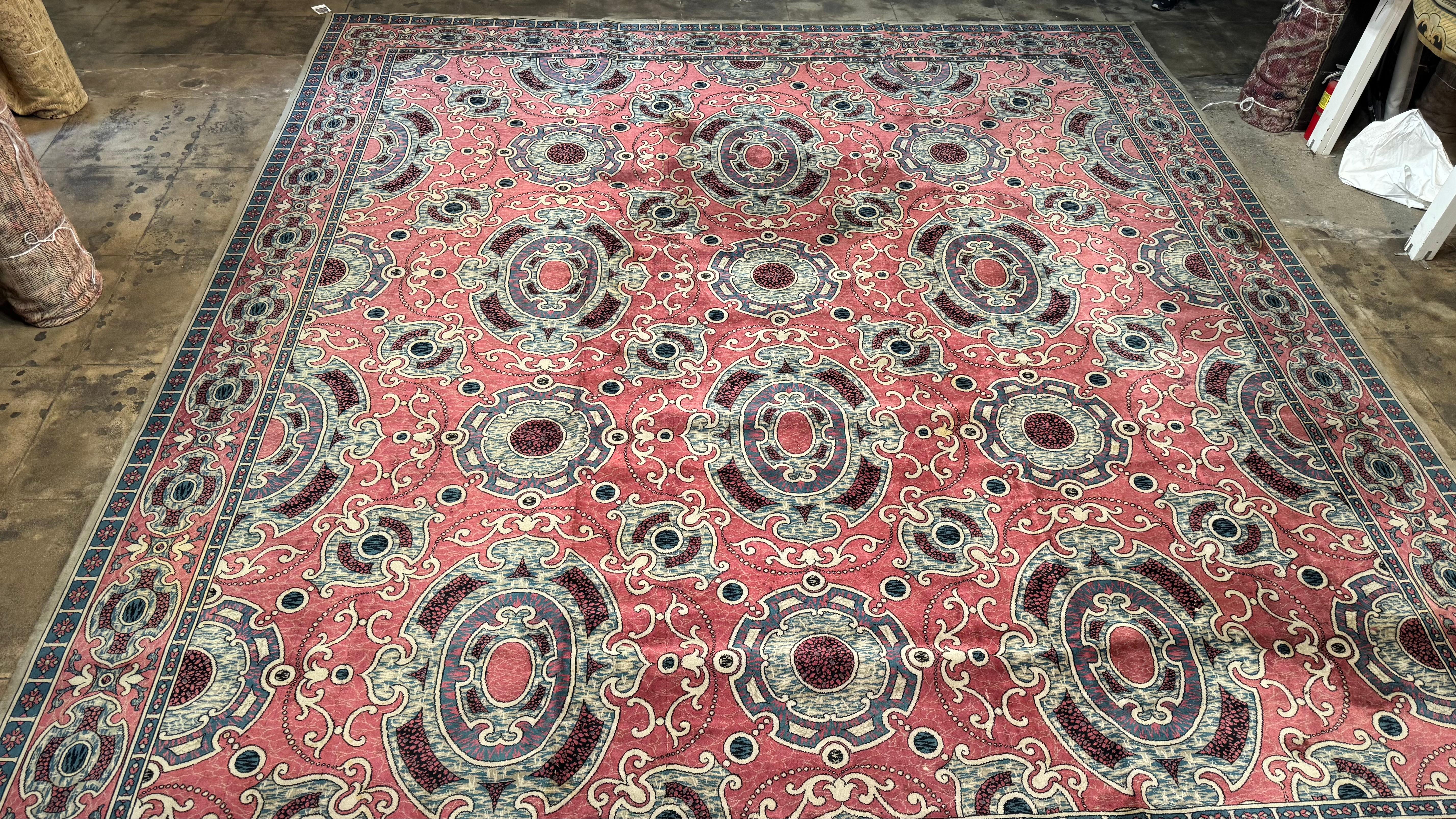 Vintage Chenille Rug - 16.4’ X 15’ For Sale 5