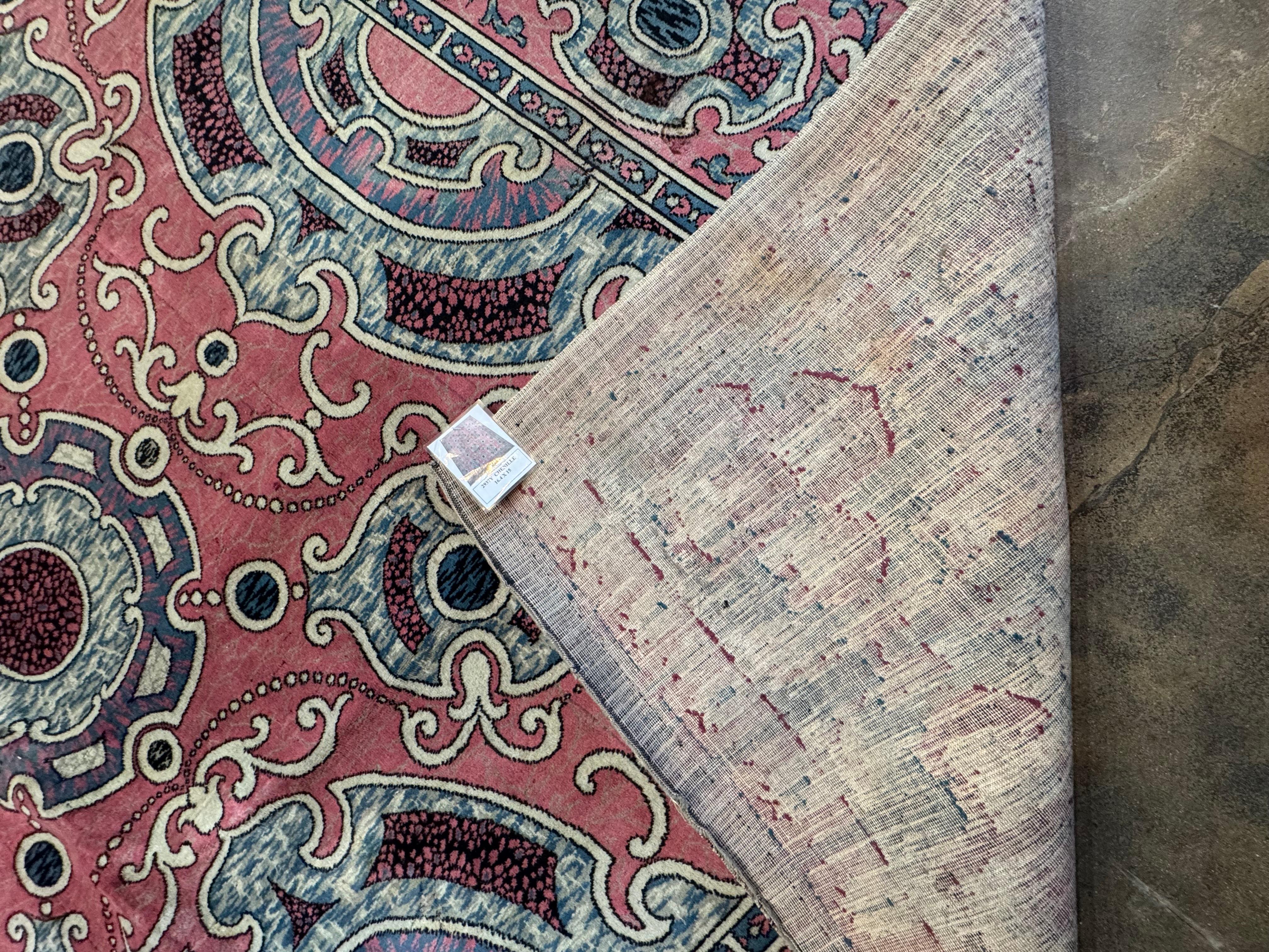 20th Century Vintage Chenille Rug - 16.4’ X 15’ For Sale