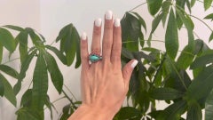 Cocktail-Ring aus 18 Karat Gelbgold mit Cherny-Rosa-Saphir und Türkis