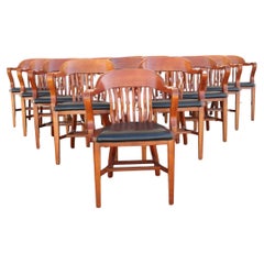 Banker-Stühle aus Kirschbaumholz von Johnson Chair Co.