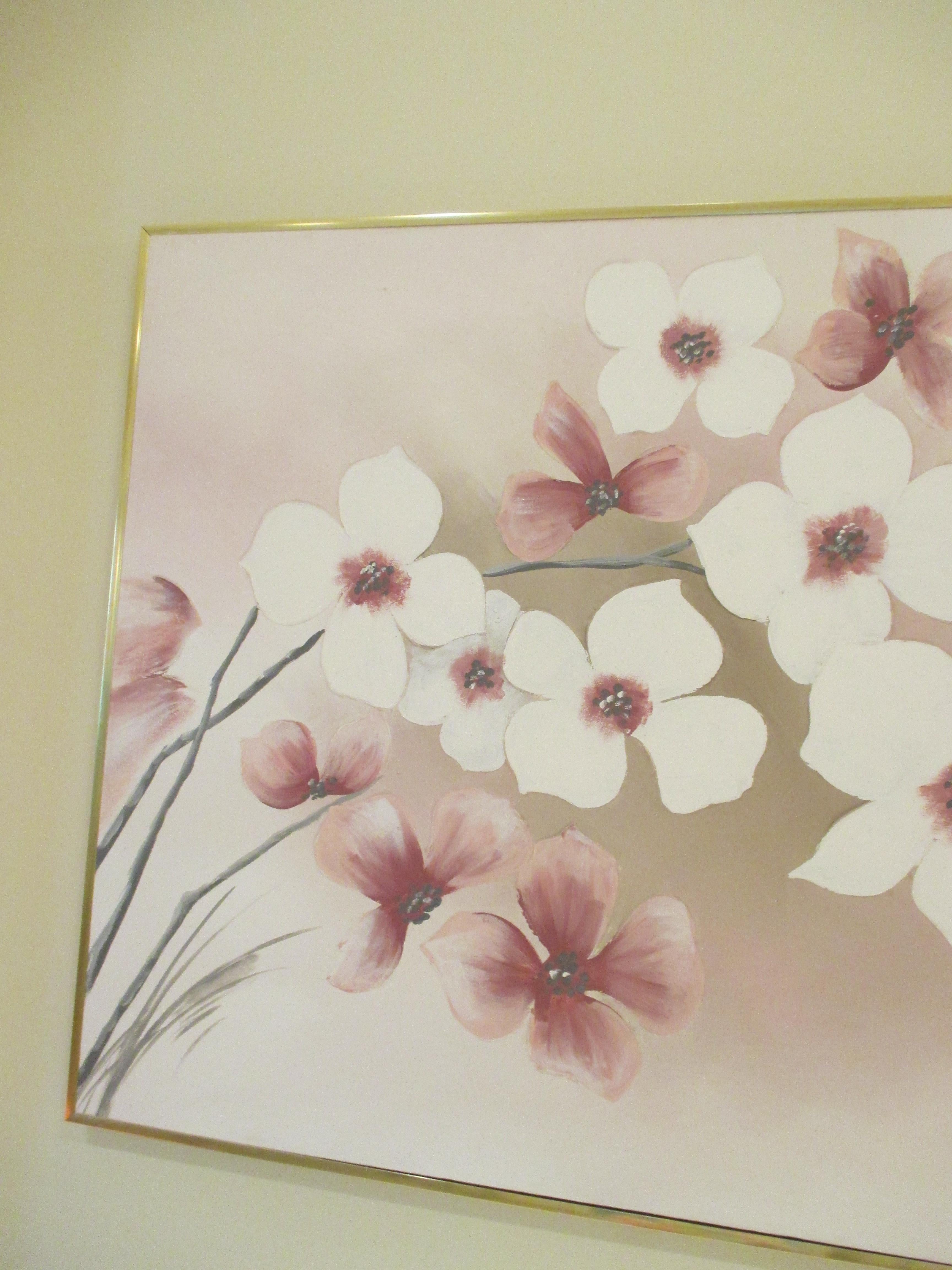 Vintage Cherry Blossom Painting For Sale 1