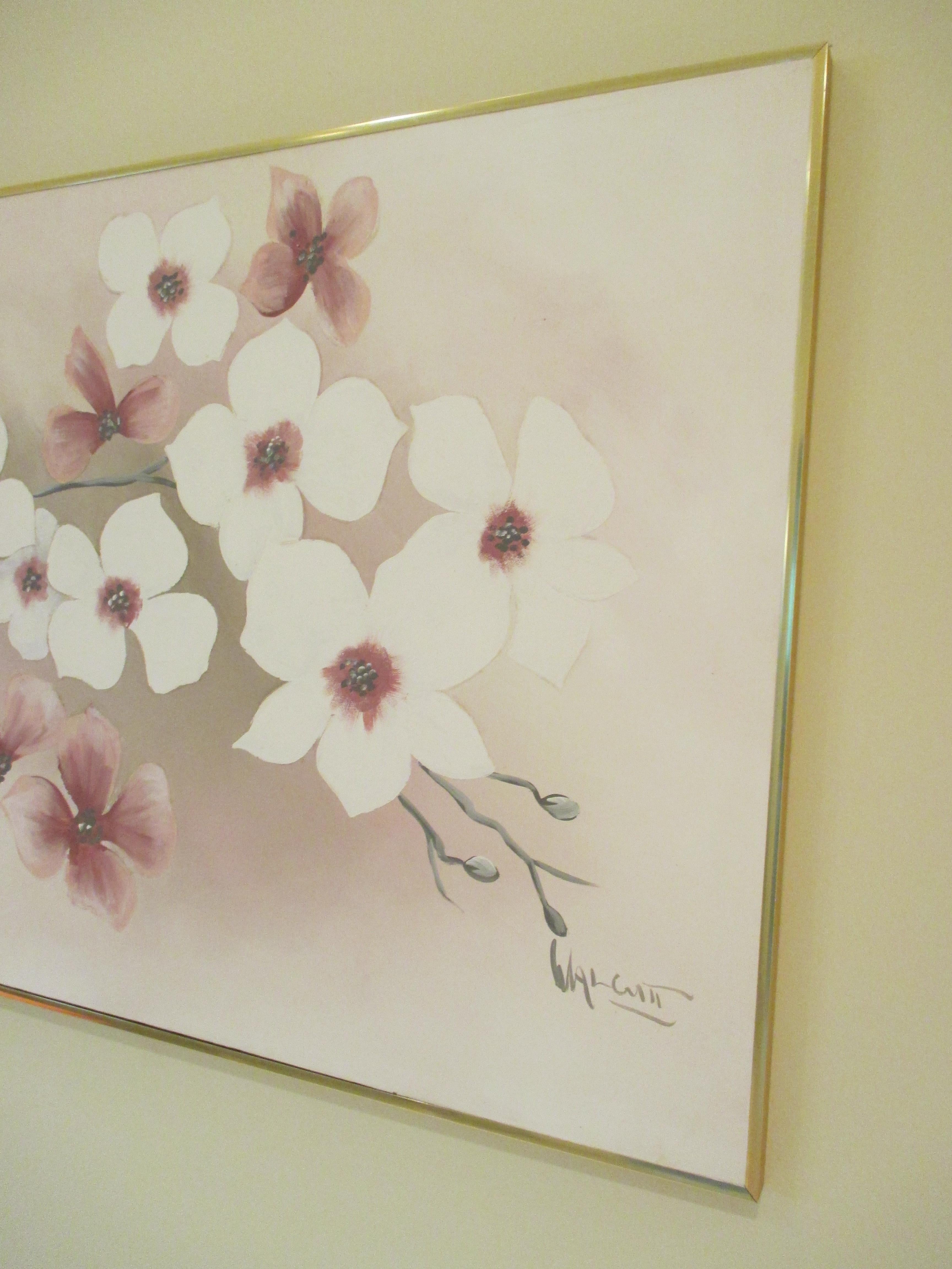 Vintage Cherry Blossom Painting For Sale 2