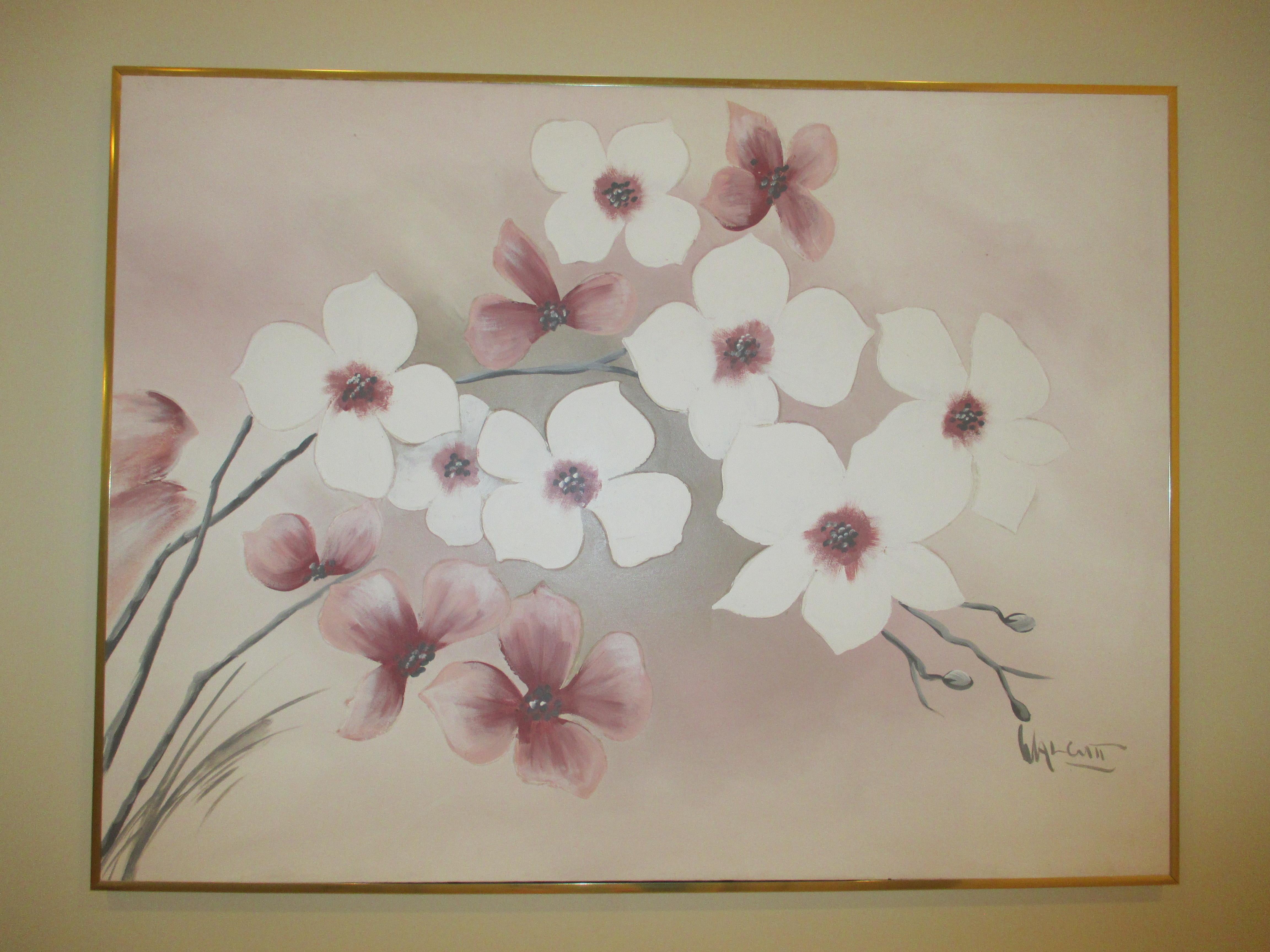 Trending Art Original Painting Folk Art Painting Flower Artwork Large Fine Art Cherry Blossoms Popular Right Now Best Selling Item