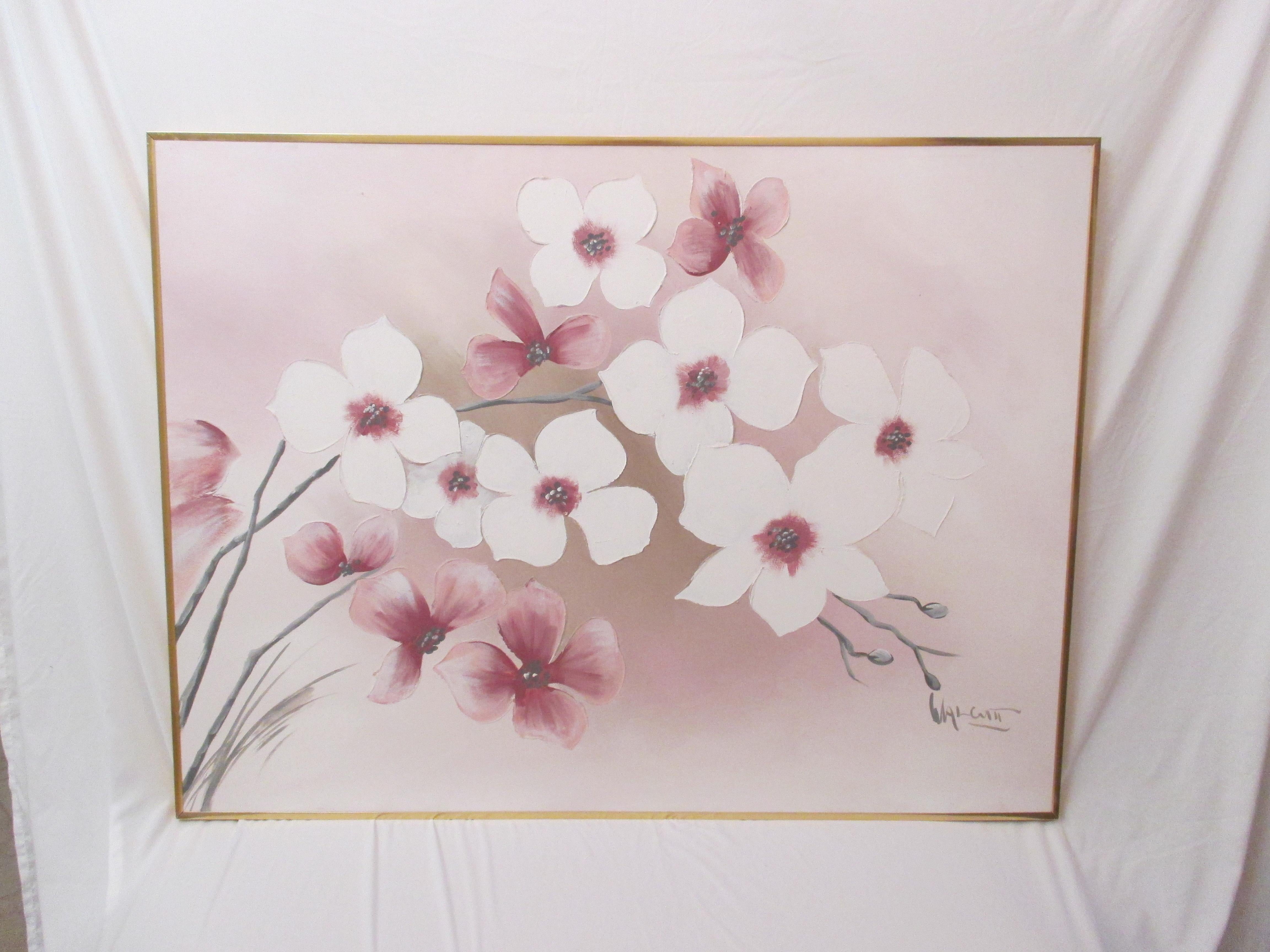 cherry blossom acrylic painting for beginners