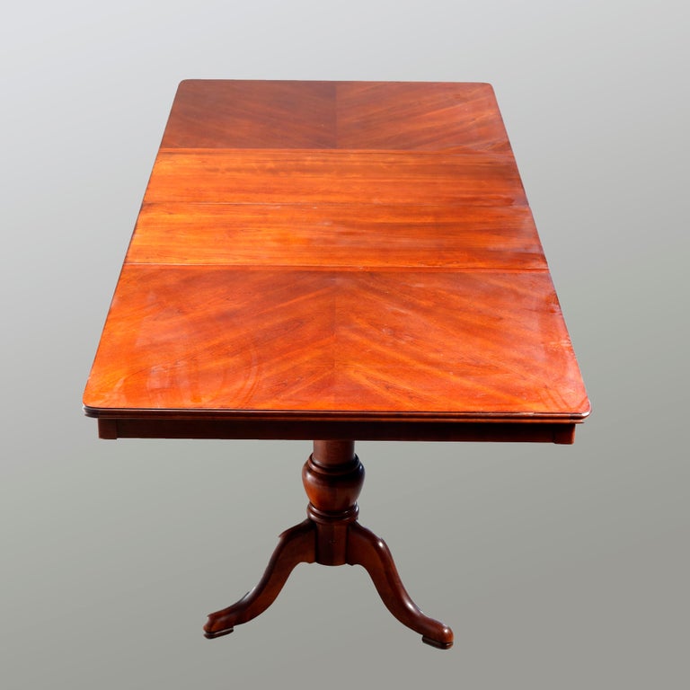 Lot - LOUIS PHILIPPE STYLE INLAID ASH AND CHERRY EXTENSION DINING TABLE 30  3/4 x 59 1/4 x 106 in. (78.1 x 150.5 x 269.2 cm.)