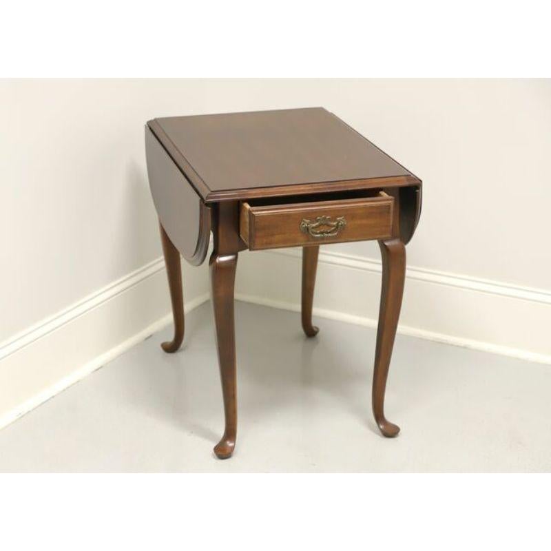 American LANE Cherry Queen Anne Drop-Leaf End Side Table