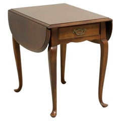 LANE Cherry Queen Anne Drop-Leaf End Side Table