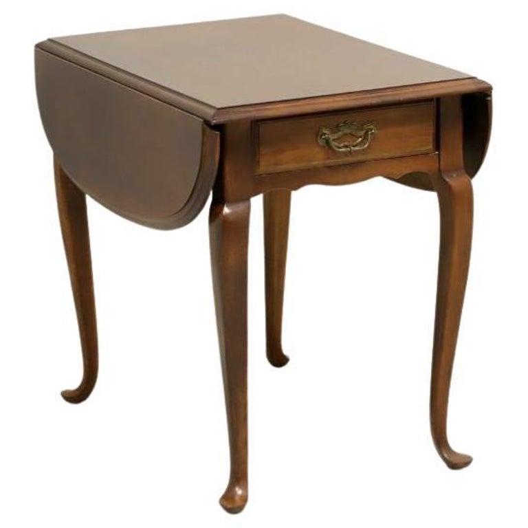 Lane Cherry Queen Anne Drop Leaf End, Queen Anne Style Cherry End Tables