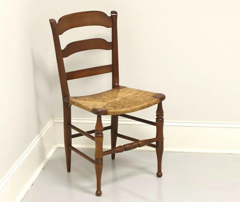Vintage Cherry Rush Seat Ladder Back Chair For Sale 2