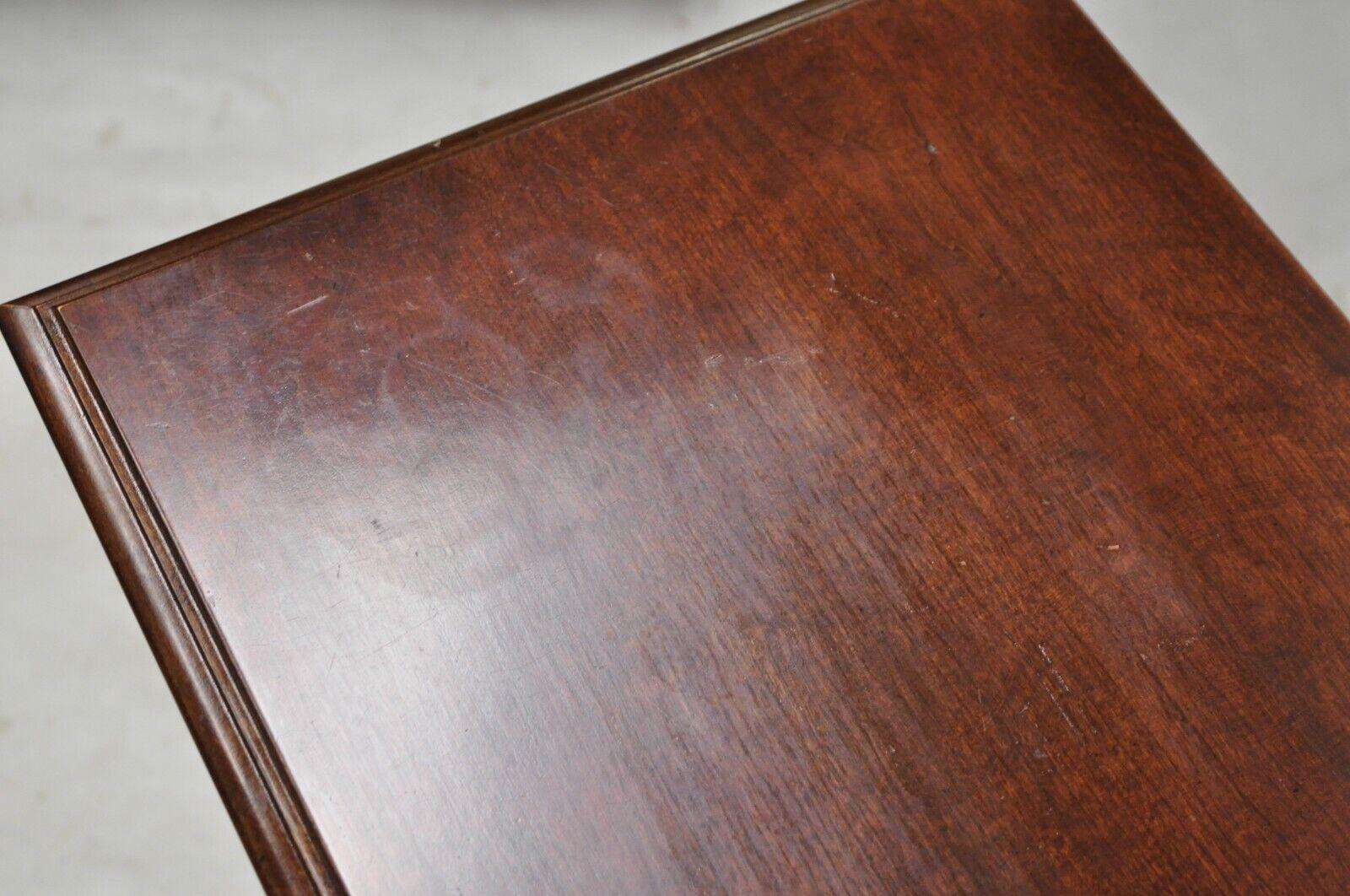 Vintage Cherry Wood Chippendale Style 4 Drawer Nightstand Bedside Table In Good Condition In Philadelphia, PA