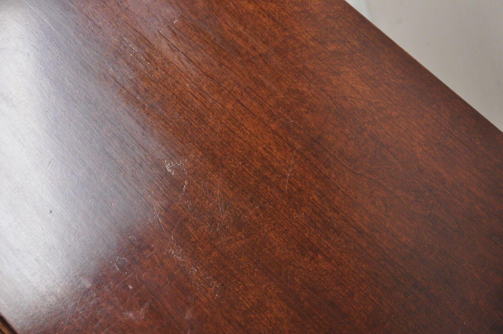 20th Century Vintage Cherry Wood Chippendale Style 4 Drawer Nightstand Bedside Table