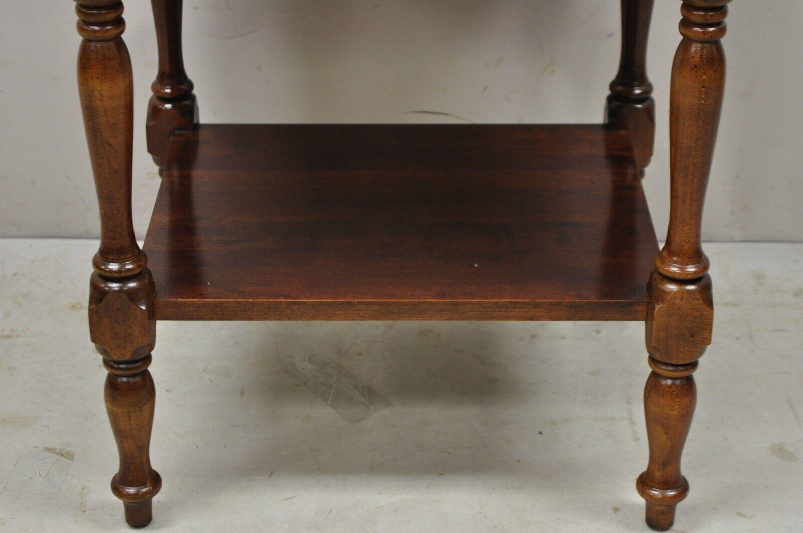 Vintage Cherry Wood Colonial Style One Drawer Nightstand Bedside End Table 2