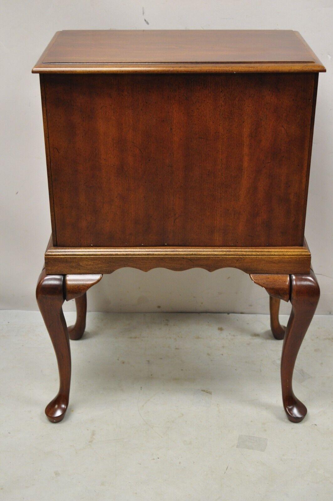 Vintage Cherry Wood Queen Anne Style Silverware Chest Server Cabinet 6