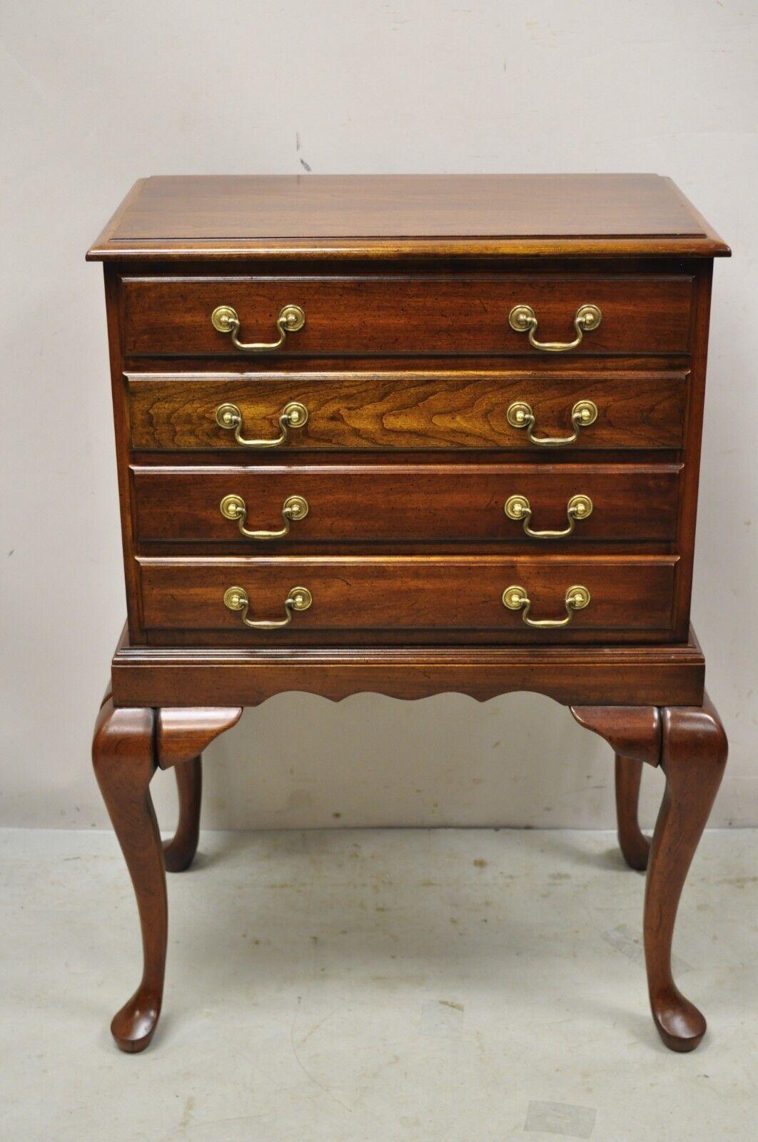 Vintage Cherry Wood Queen Anne Style Silverware Chest Server Cabinet 7