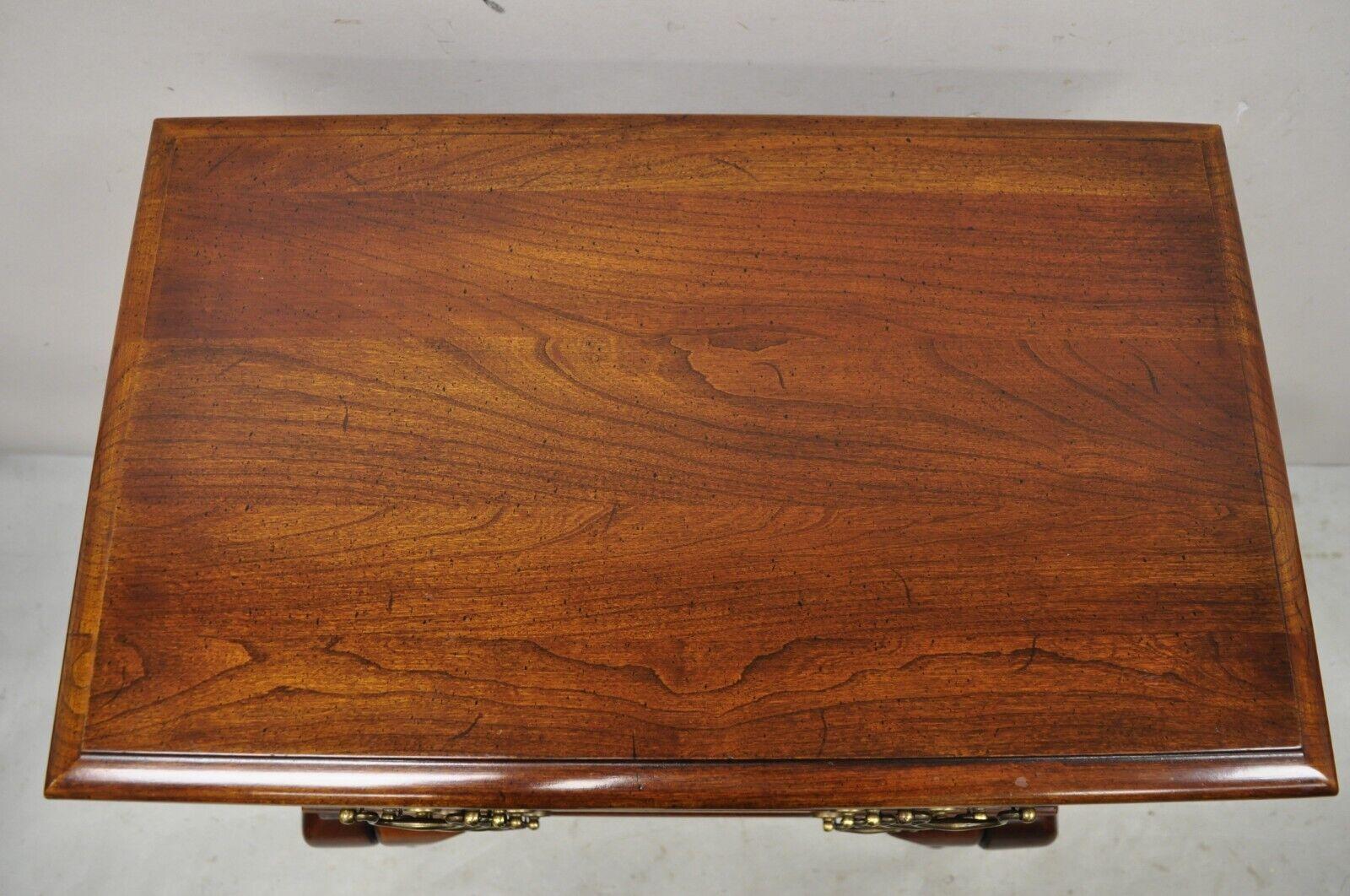 Vintage Cherry Wood Queen Anne Style Silverware Chest Server Cabinet 4